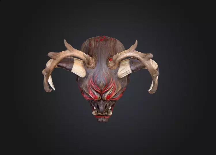 Infernal Antlered Demon Low-poly 3D model_9
