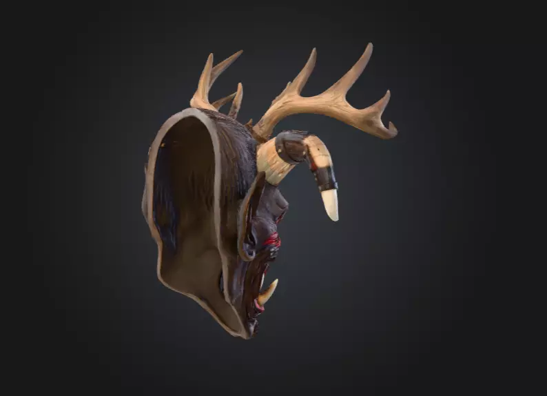 Infernal Antlered Demon Low-poly 3D model_4