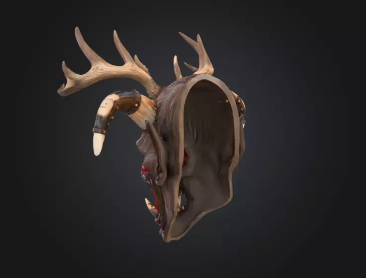 Infernal Antlered Demon Low-poly 3D model_6