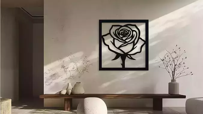 Elegant Rose Wall Decor Art