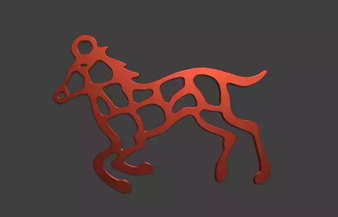 Hollowed-out zodiac horse pendant design for jewelry
