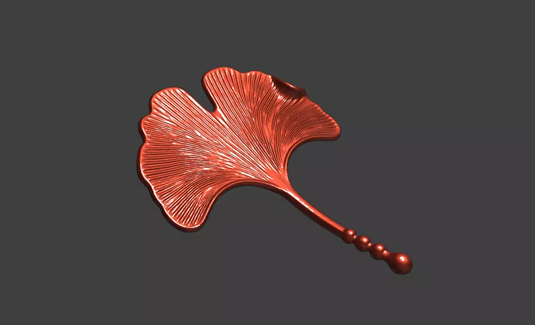 Jewelry design 3D model of Ginkgo leaf STL 3D print model_1