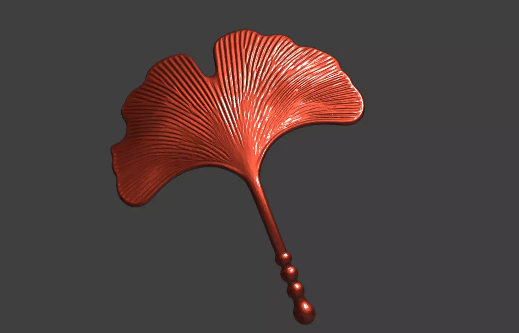 Jewelry design 3D model of Ginkgo leaf STL 3D print model_0