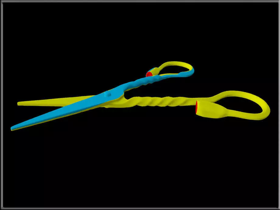 Medieval Wrought Iron Scissors 02 Low-poly 3D model_2