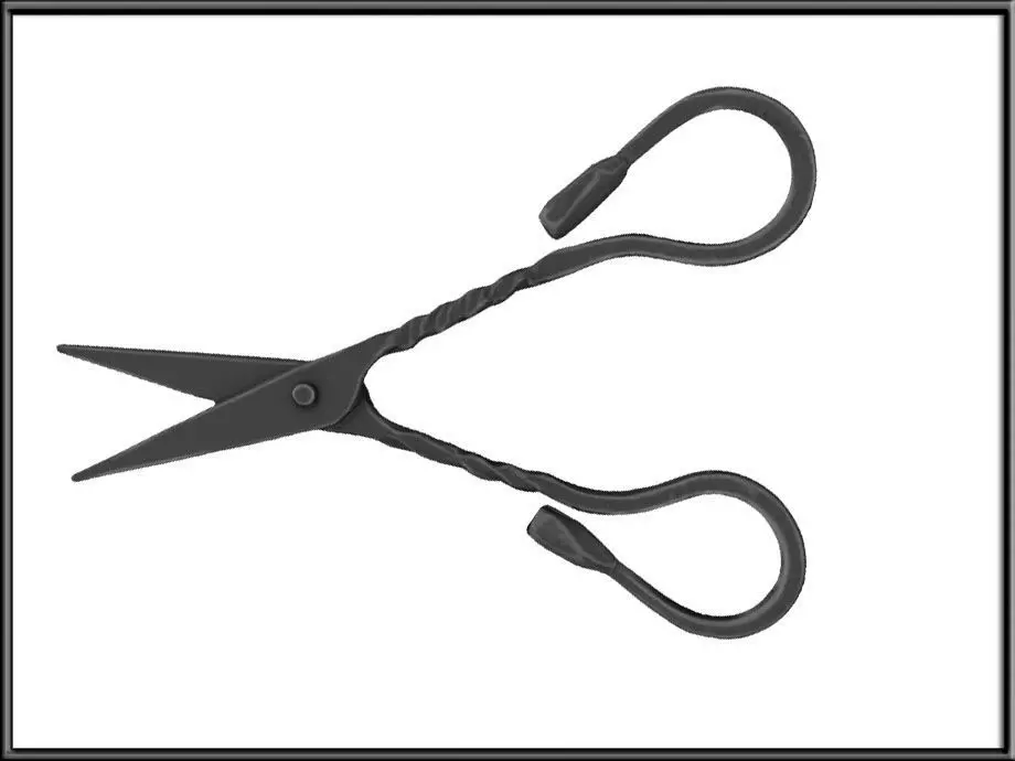 Medieval Wrought Iron Scissors 02 Low-poly 3D model_0