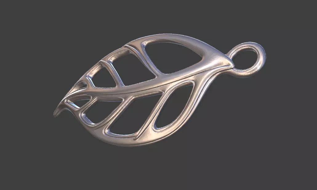 3D design of hollowed-out leaf pendant jewelry 3D print model 3D print model_5