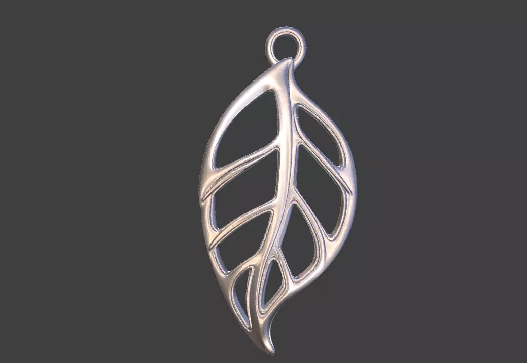 3D design of hollowed-out leaf pendant jewelry 3D print model 3D print model_0