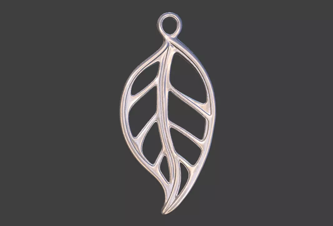 3D design of hollowed-out leaf pendant jewelry 3D print model 3D print model_4