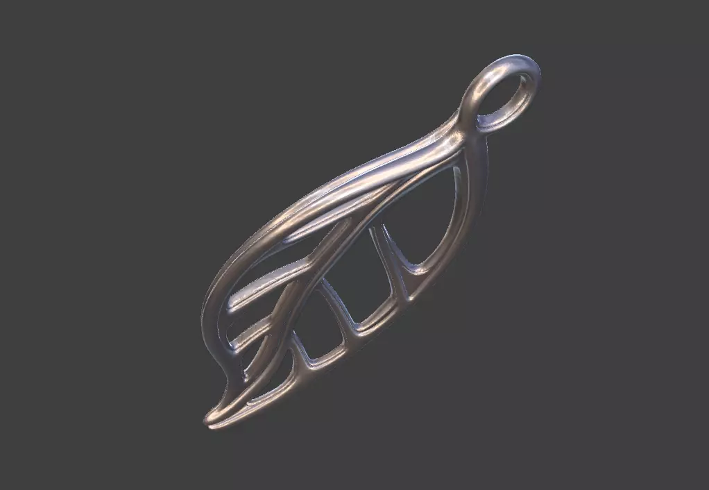 3D design of hollowed-out leaf pendant jewelry 3D print model 3D print model_2