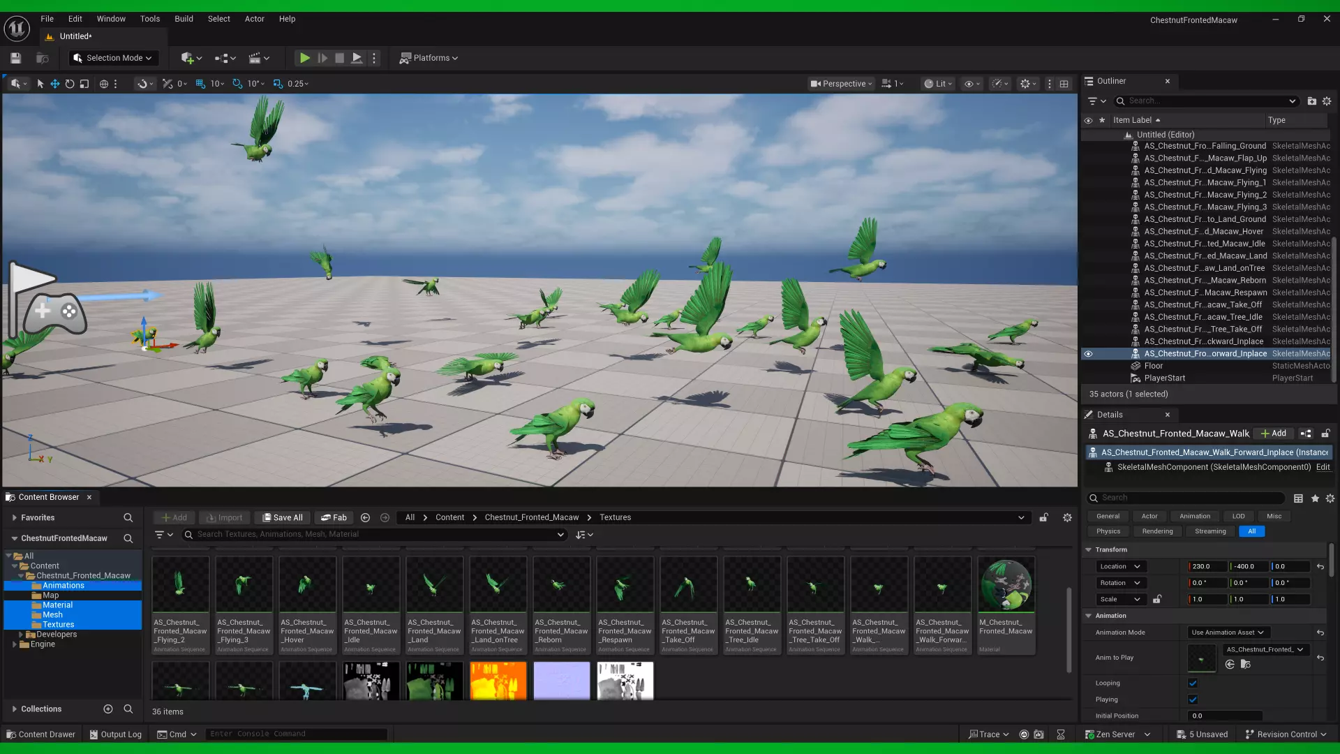 Tropical Parrots Birds Pack 3D Model Collection_18