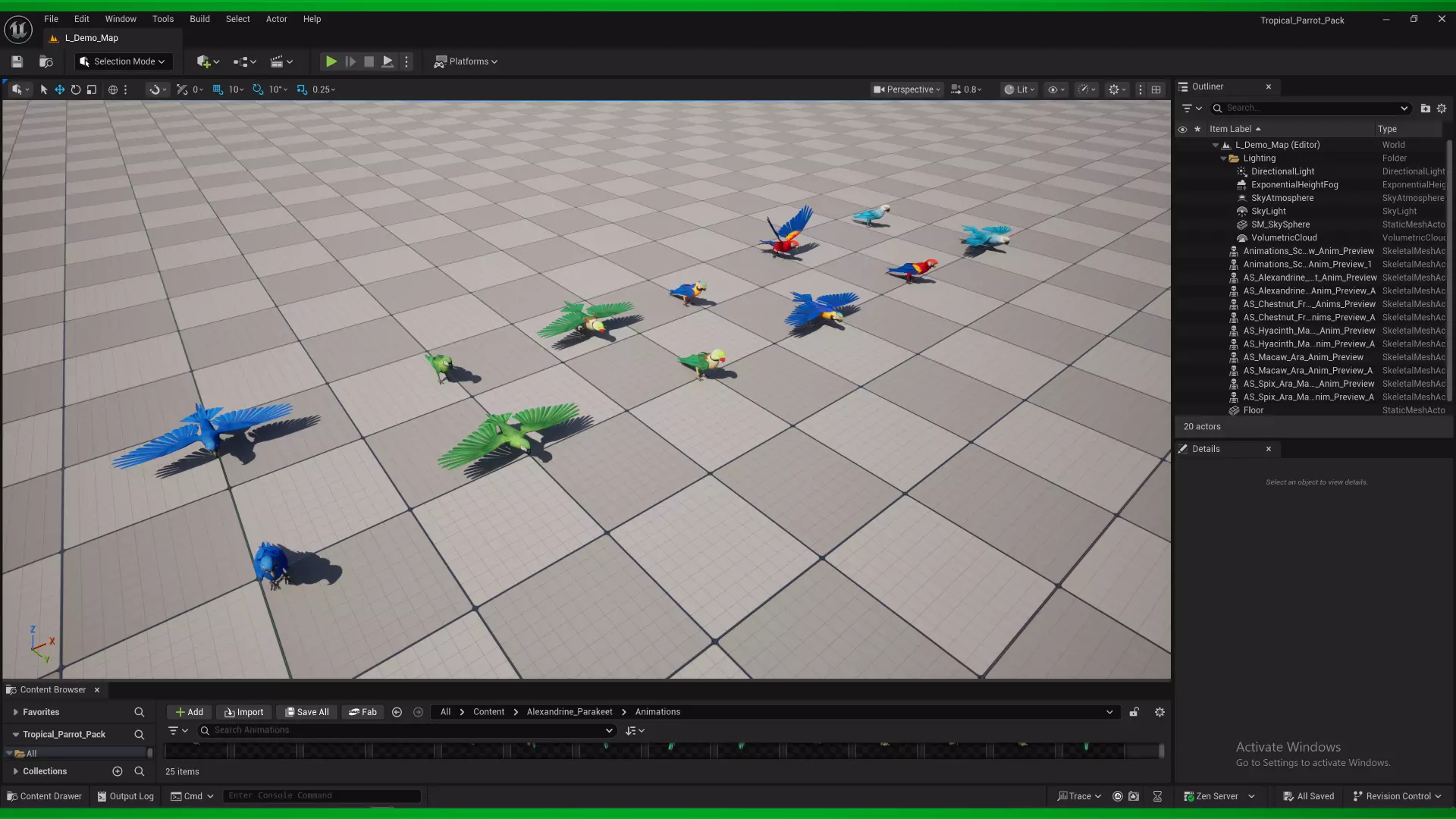 Tropical Parrots Birds Pack 3D Model Collection_9
