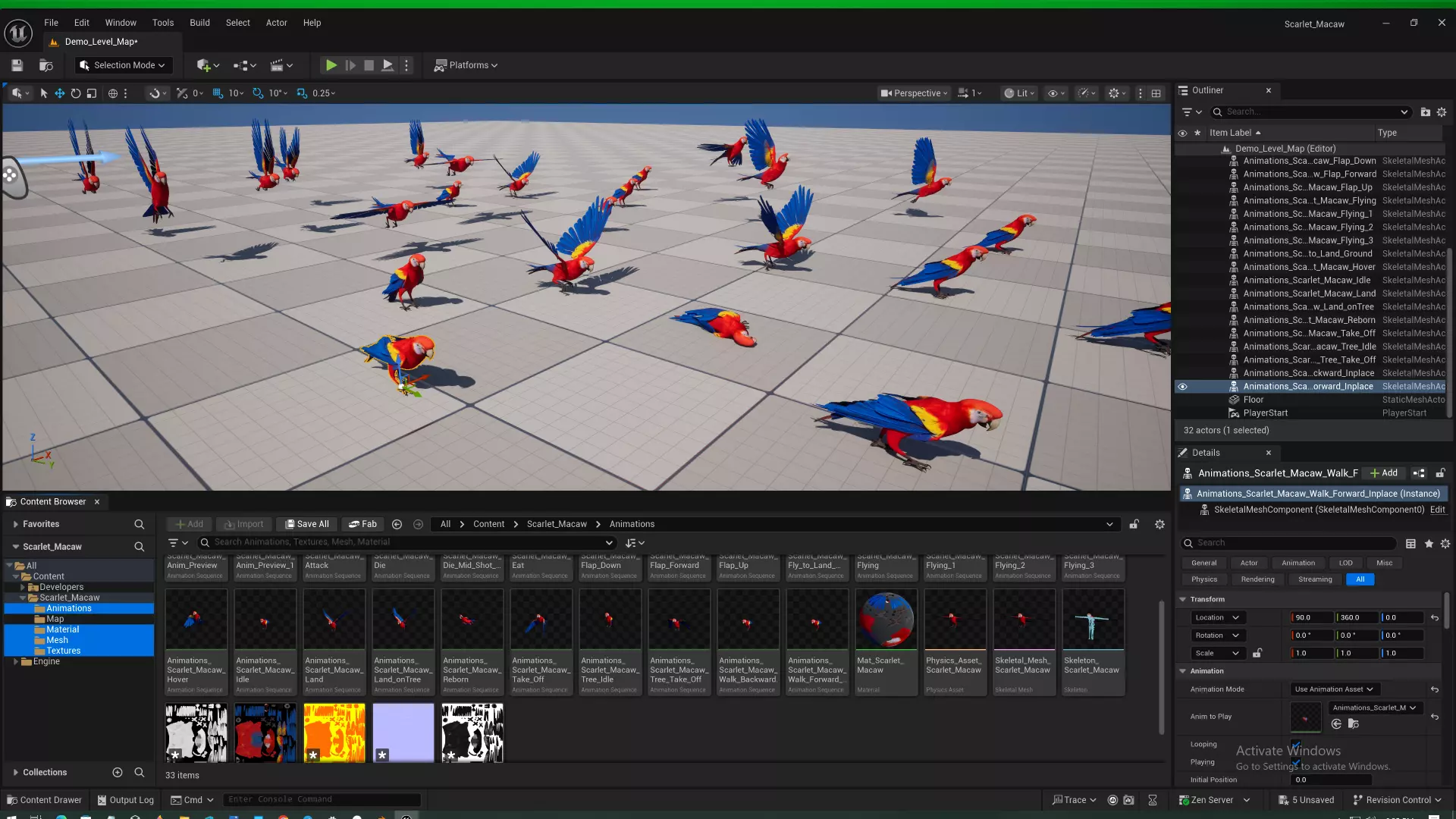 Tropical Parrots Birds Pack 3D Model Collection_20