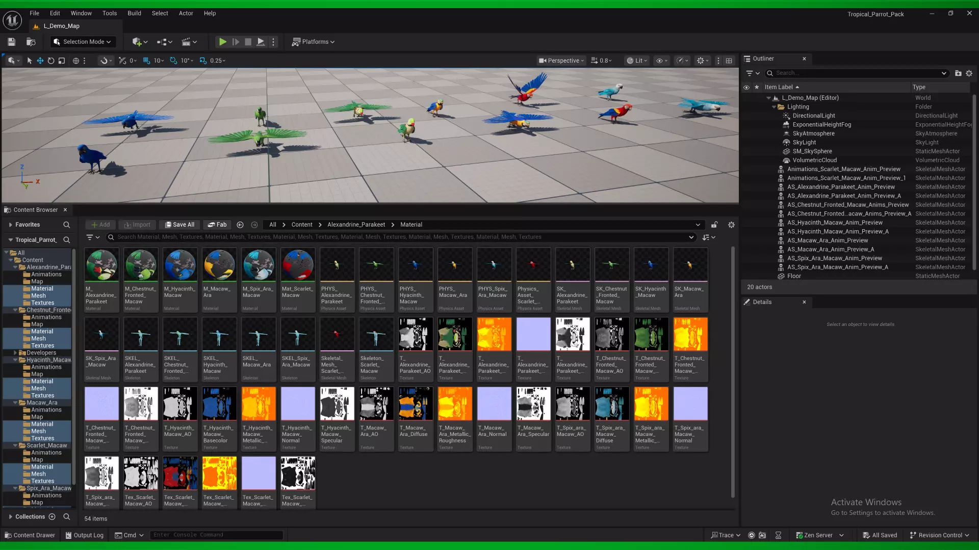 Tropical Parrots Birds Pack 3D Model Collection_16