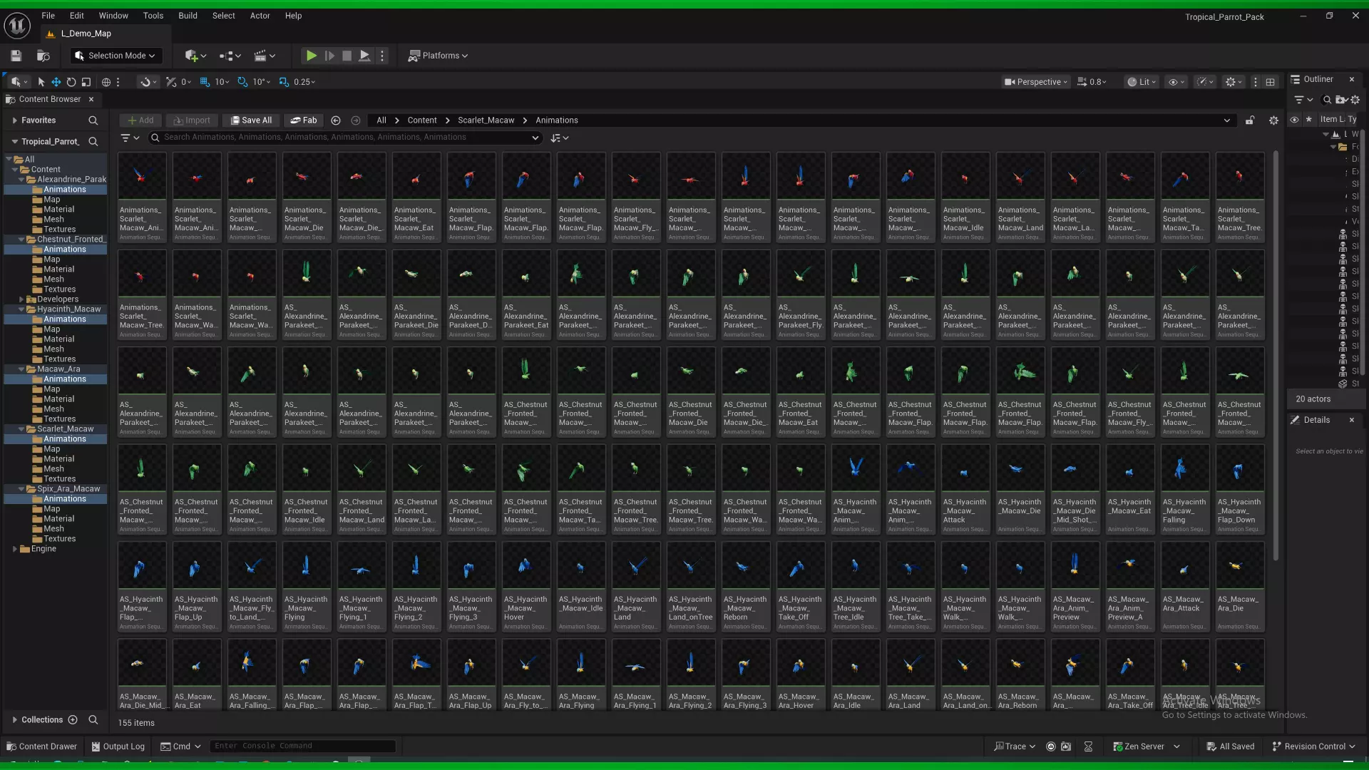 Tropical Parrots Birds Pack 3D Model Collection_8