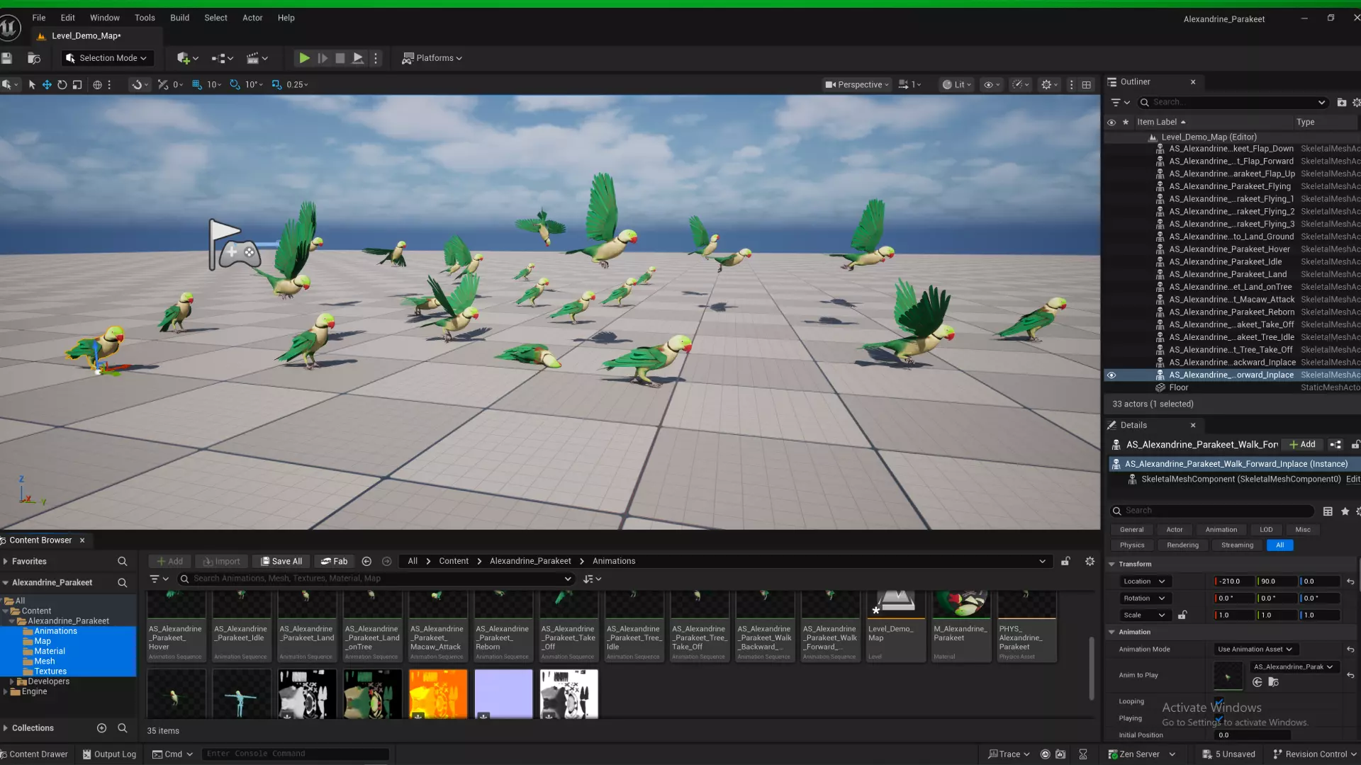 Tropical Parrots Birds Pack 3D Model Collection_17