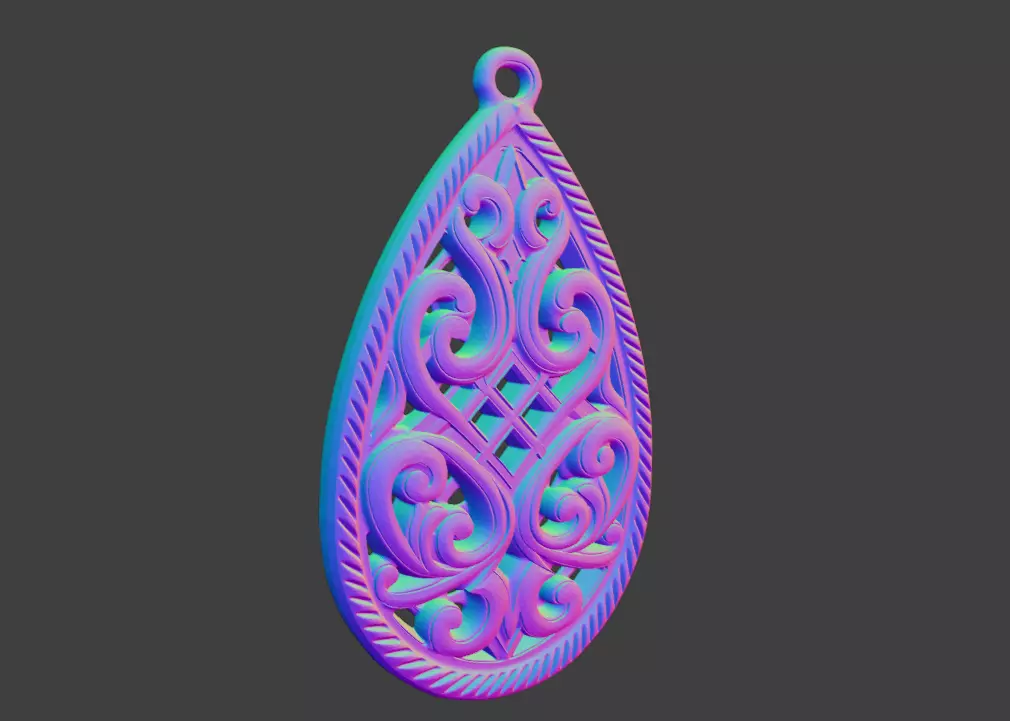 3D design drawing of hollowed-out pendant jewelry 3D print model_0