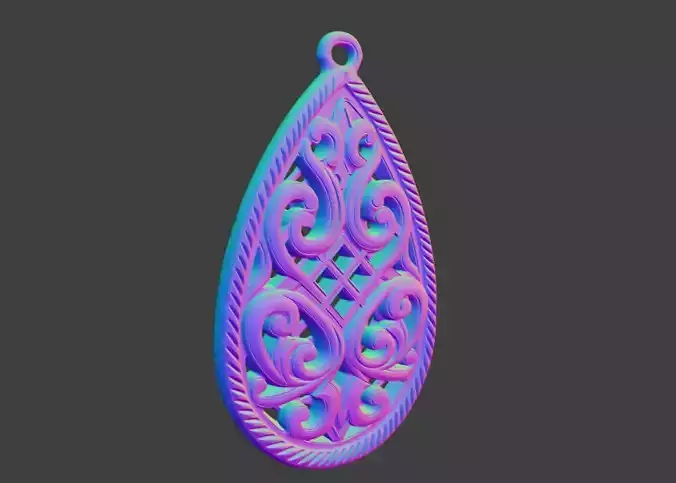 3D design drawing of hollowed-out pendant jewelry