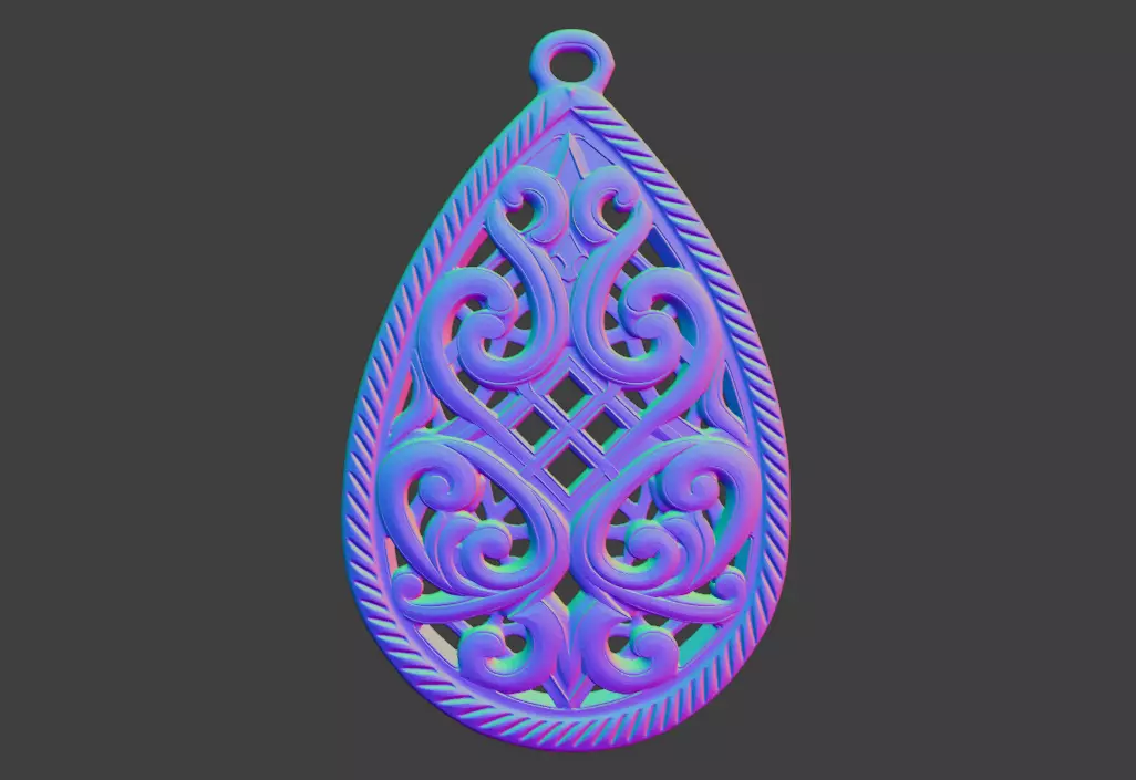 3D design drawing of hollowed-out pendant jewelry 3D print model_1