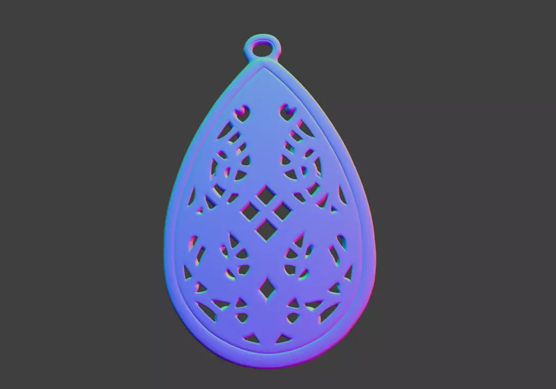 3D design drawing of hollowed-out pendant jewelry 3D print model_2