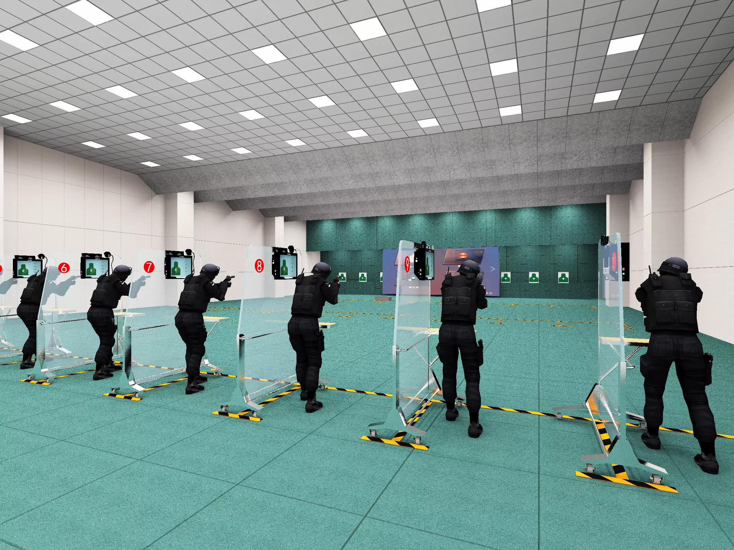 Shooting range Low-poly 3D model