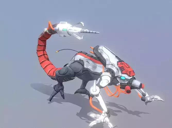 Reptile Cyborg Scorpion Running Fbx  Png