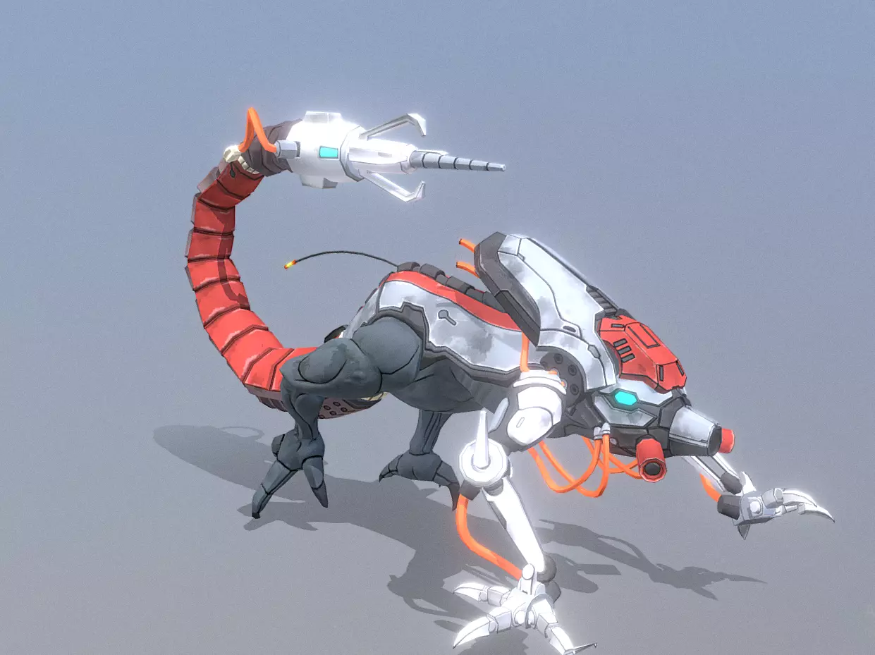 Reptile Cyborg Scorpion Running Fbx Png 3D model_0