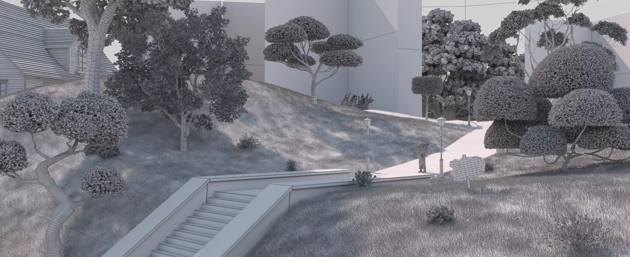 Cartoon Village Town Home City 3D model_52