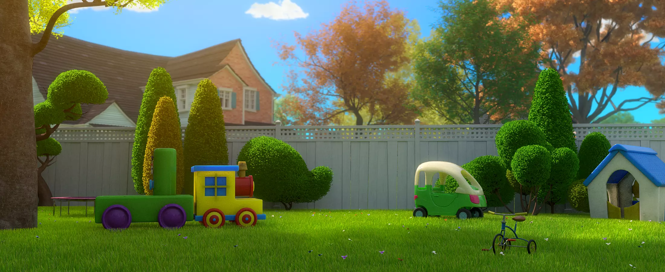 Cartoon Village Town Home City 3D model_8