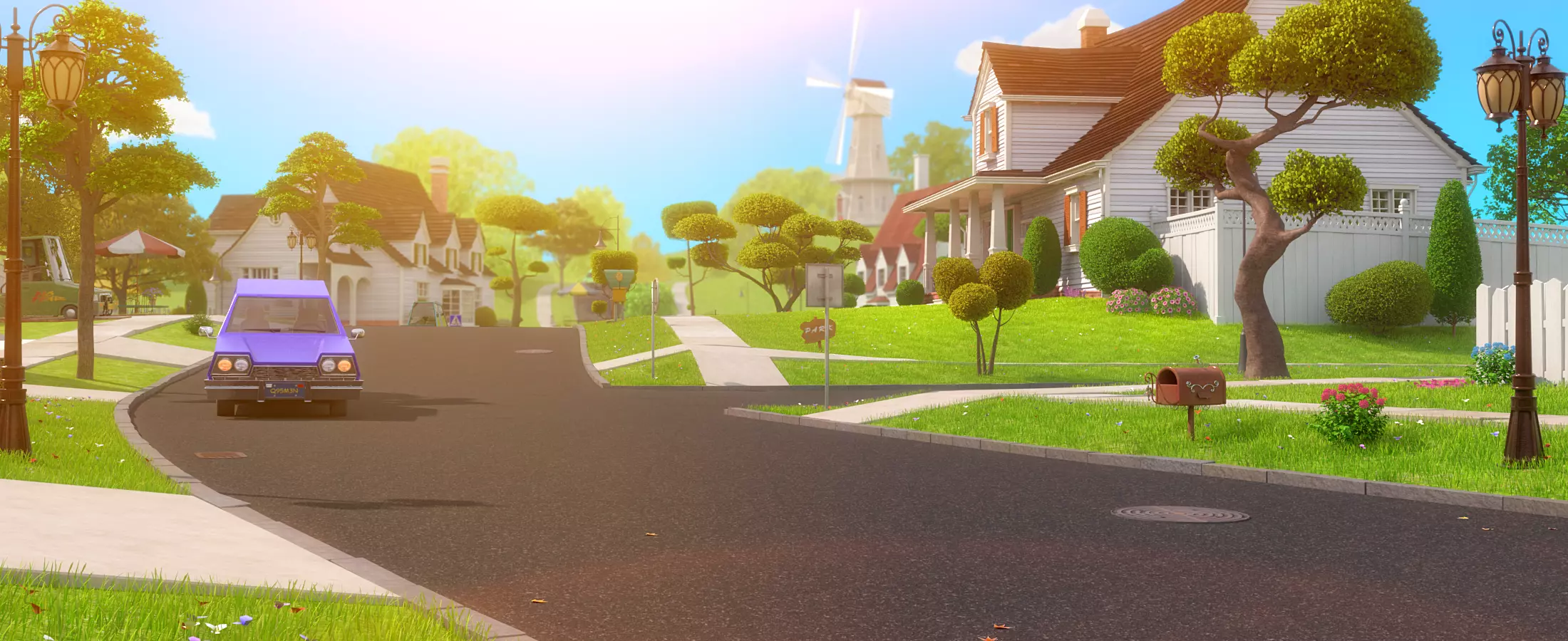 Cartoon Village Town Home City 3D model_27