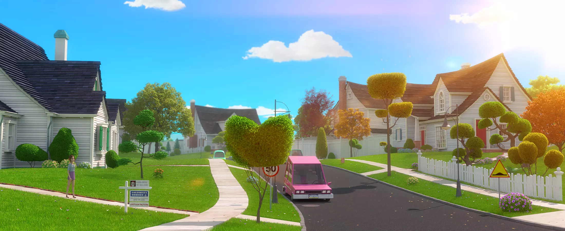 Cartoon Village Town Home City 3D model_13