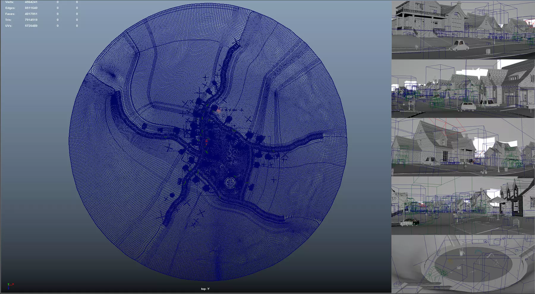 Cartoon Village Town Home City 3D model_56