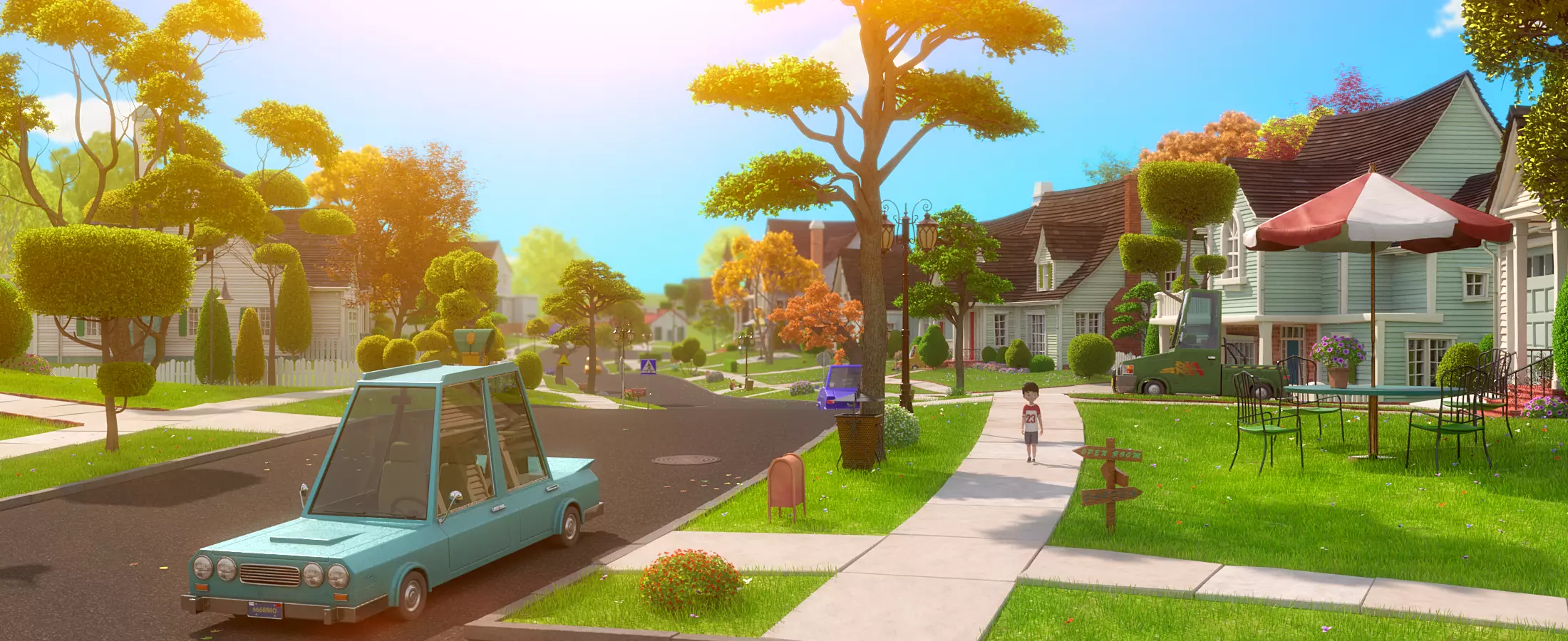 Cartoon Village Town Home City 3D model_23