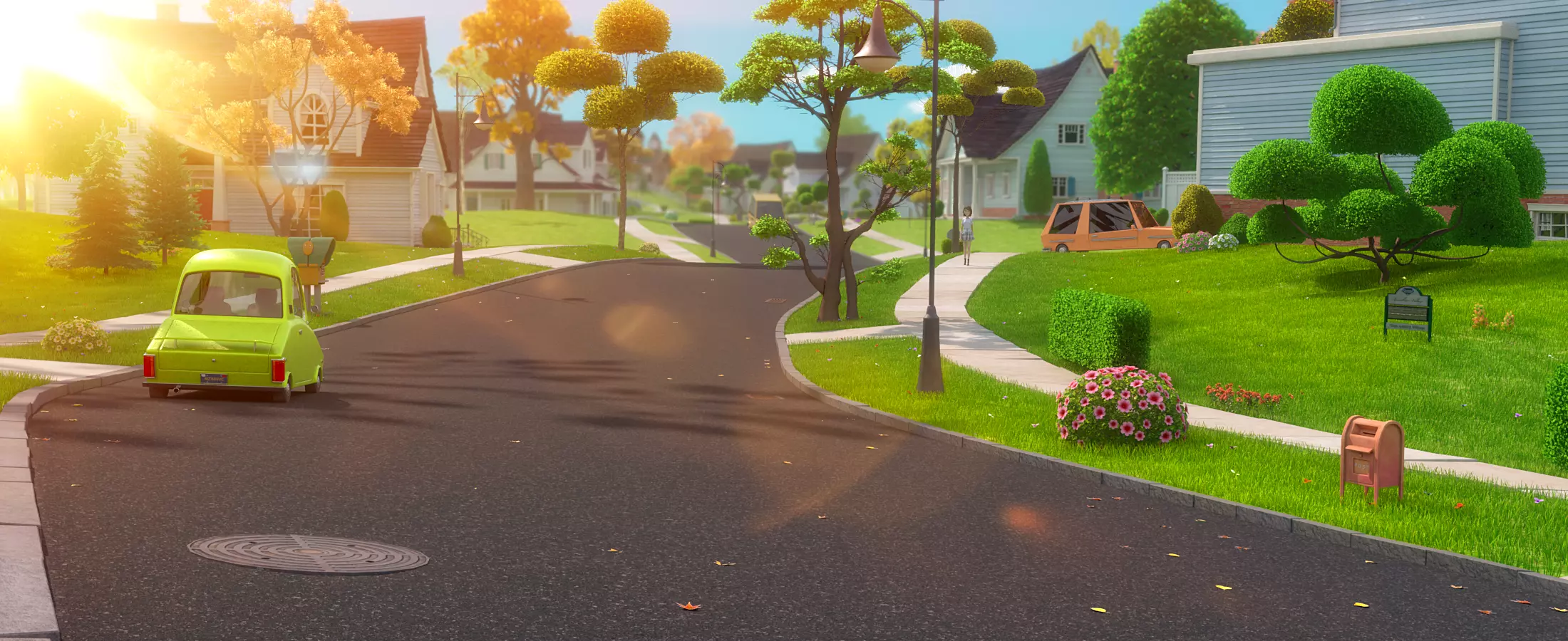 Cartoon Village Town Home City 3D model_7