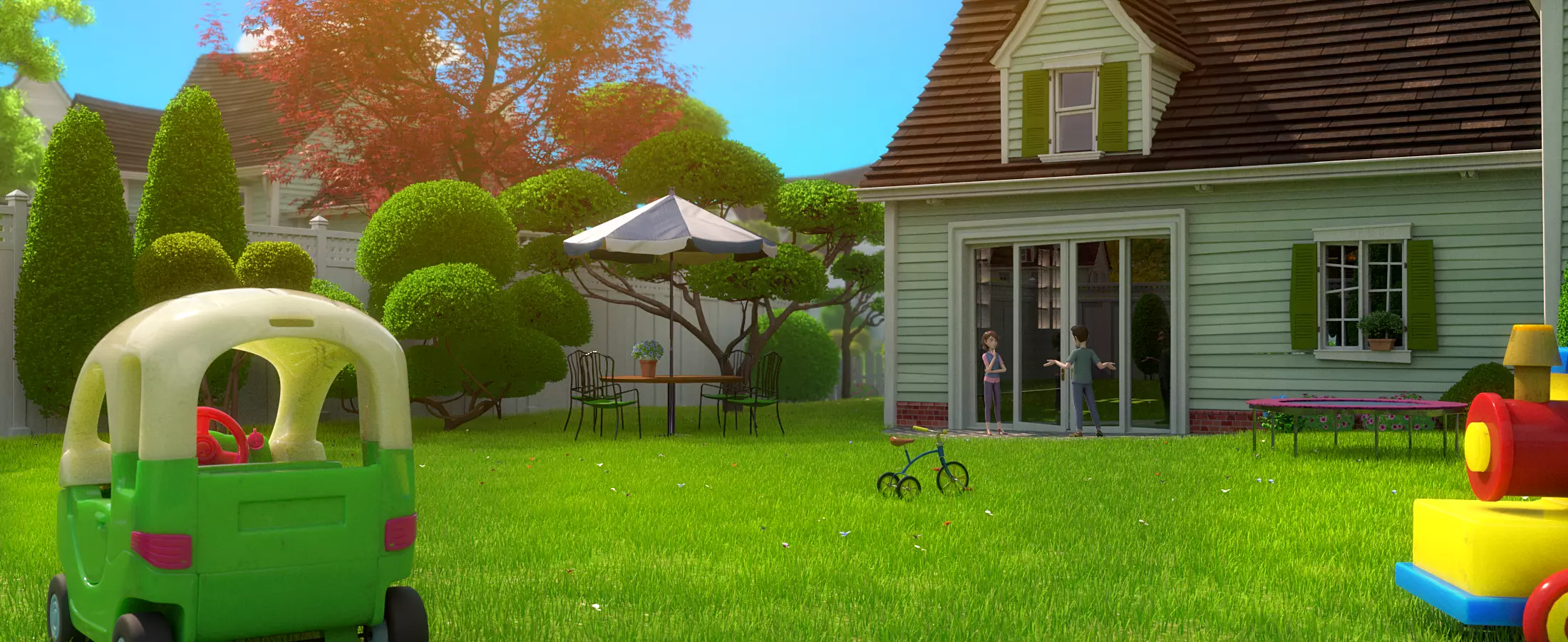 Cartoon Village Town Home City 3D model_18