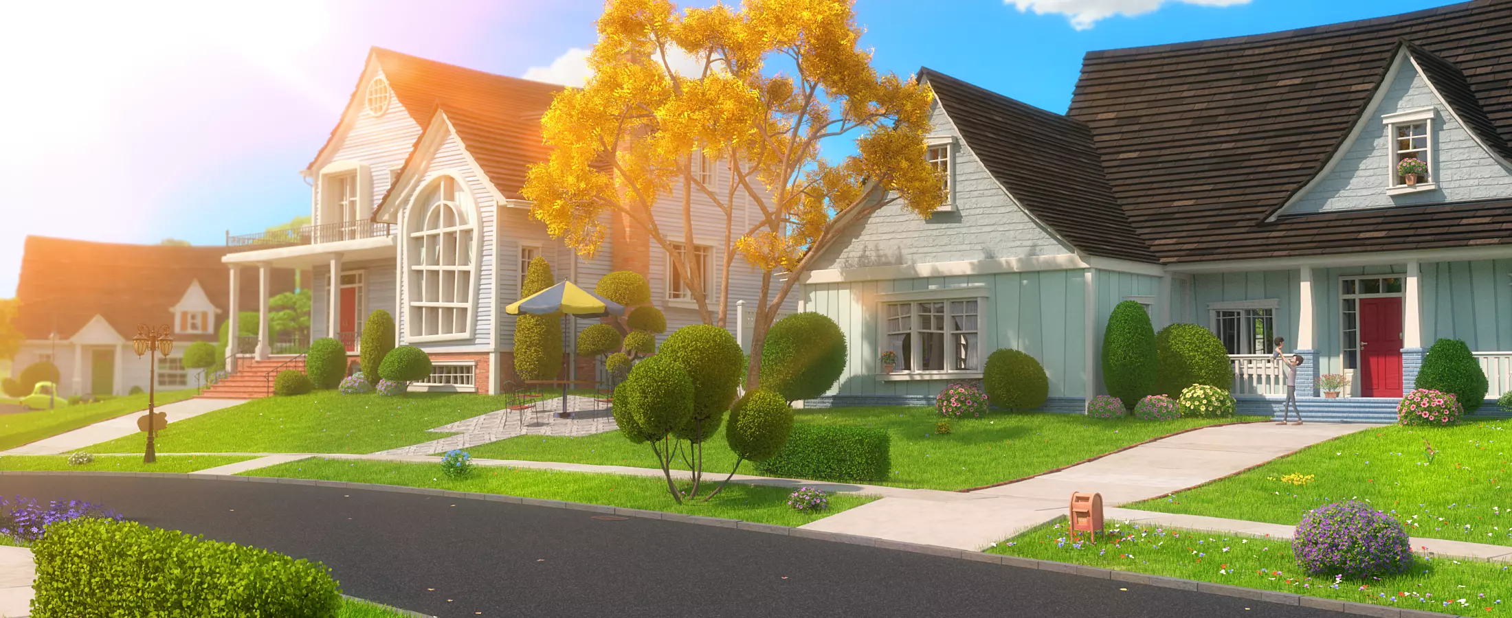 Cartoon Village Town Home City 3D model_17