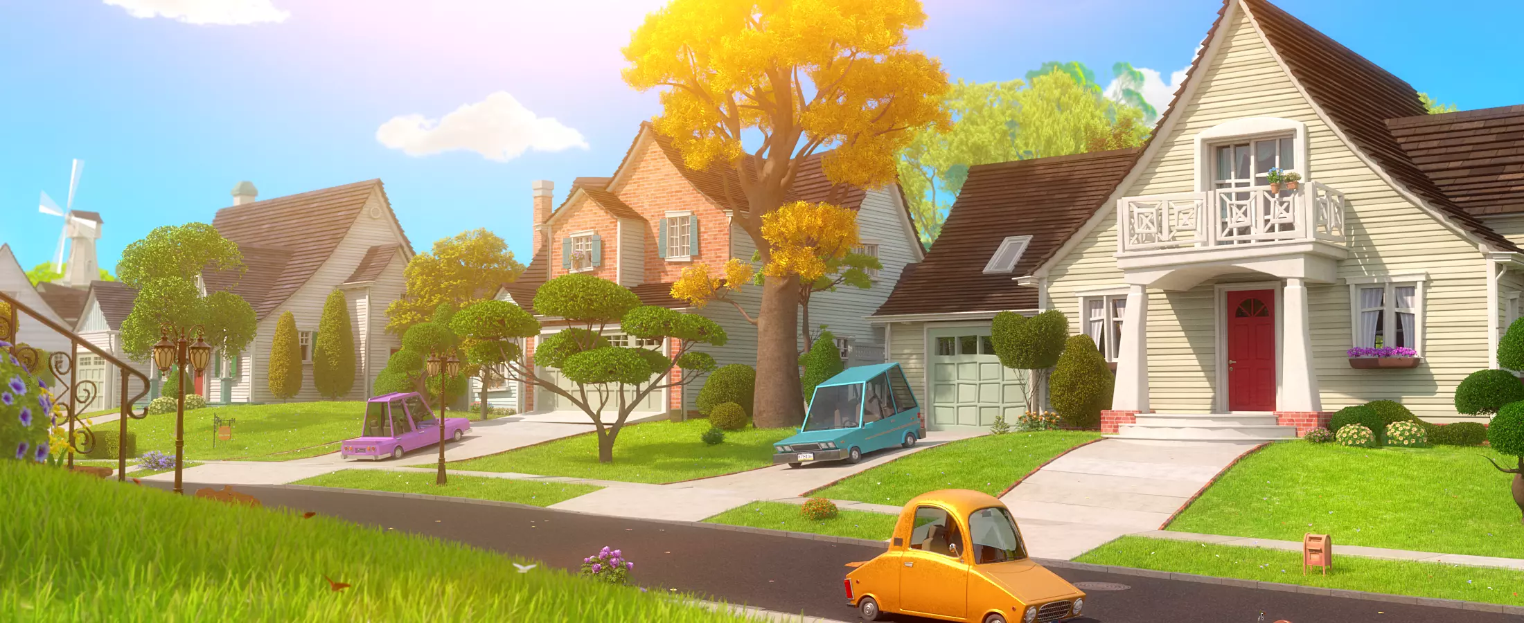 Cartoon Village Town Home City 3D model_16