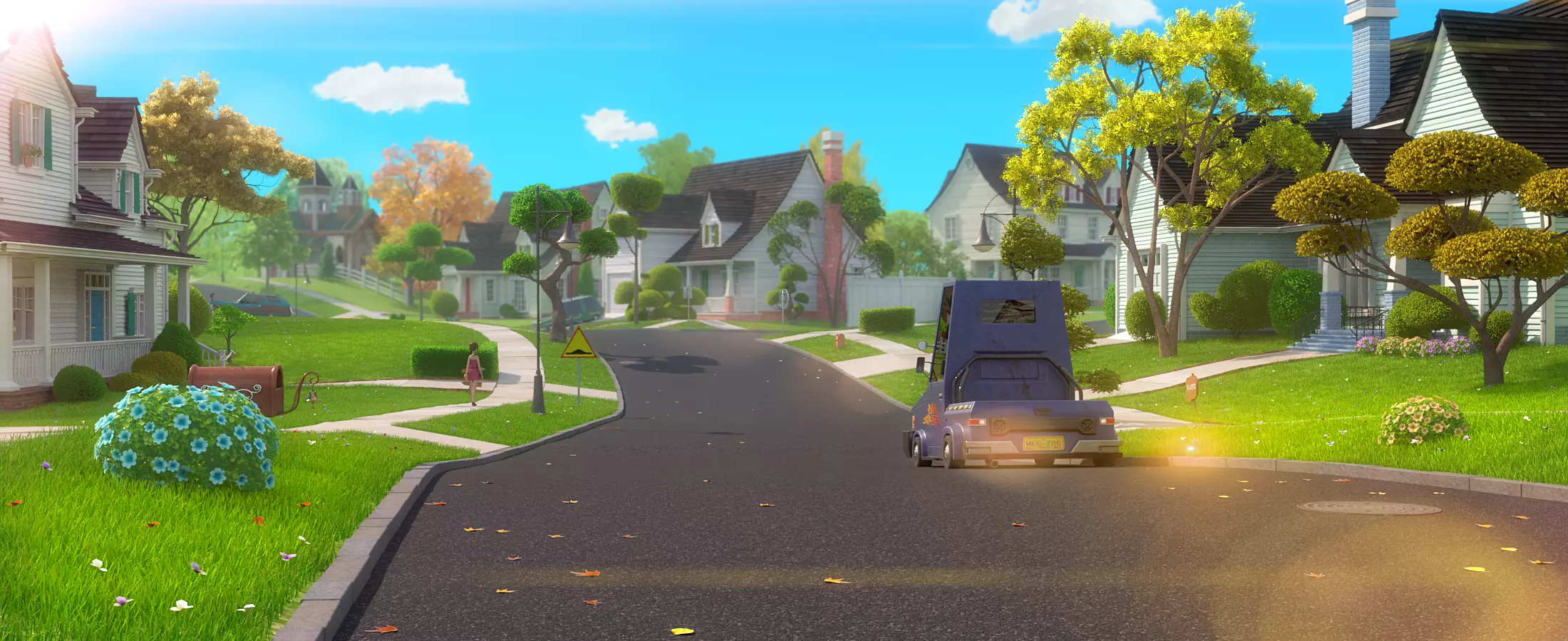 Cartoon Village Town Home City 3D model_15