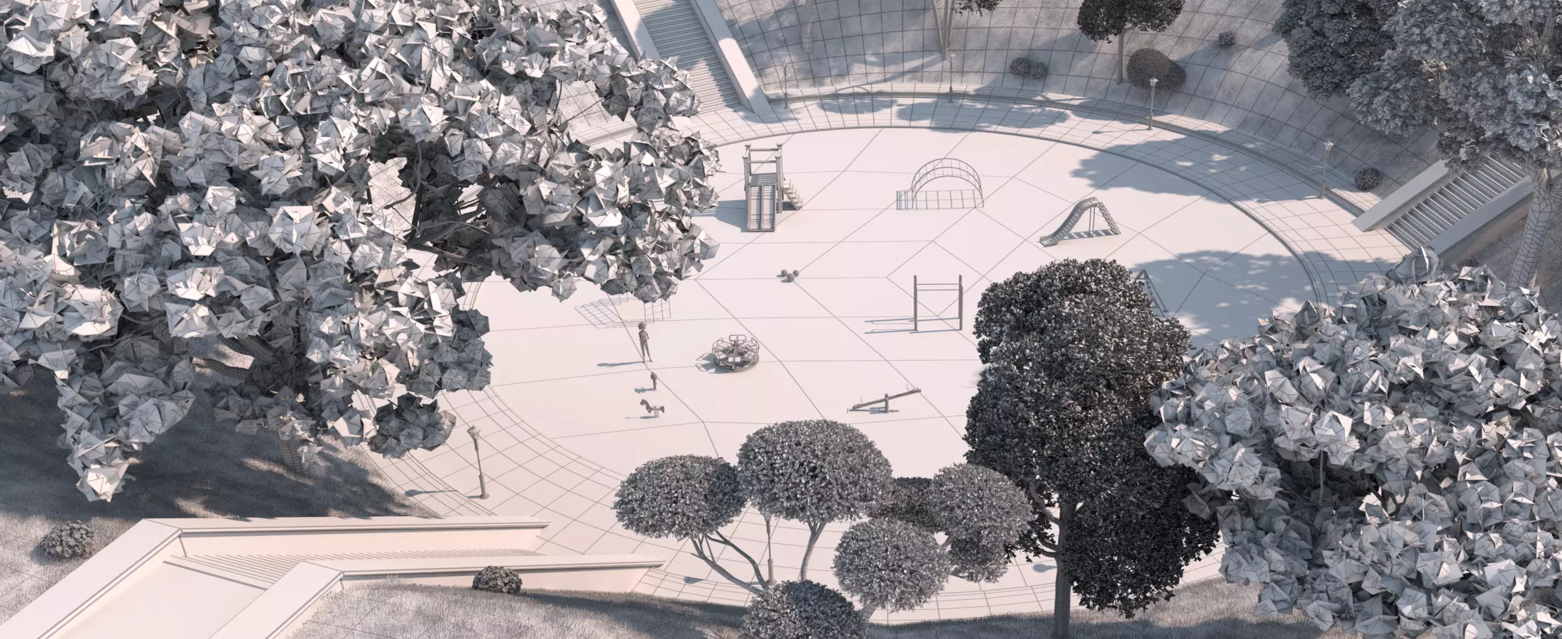 Cartoon Village Town Home City 3D model_50