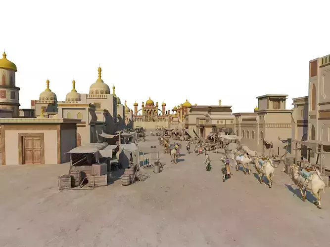 Ancient Egyptian Architectur Low-poly 3D model