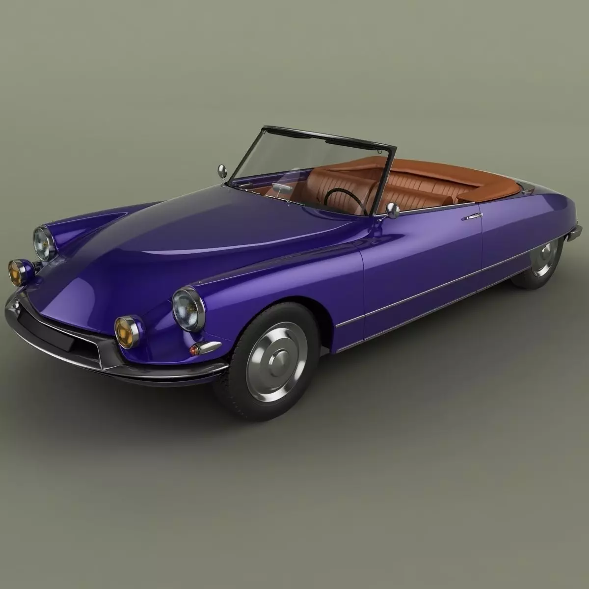 Citroen DS 19 Cabriolet 3D model_0