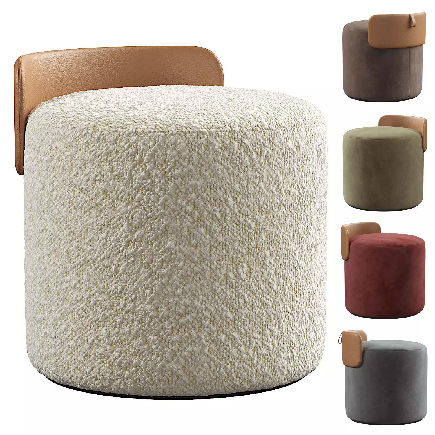 Pouf with a back 3D model_0