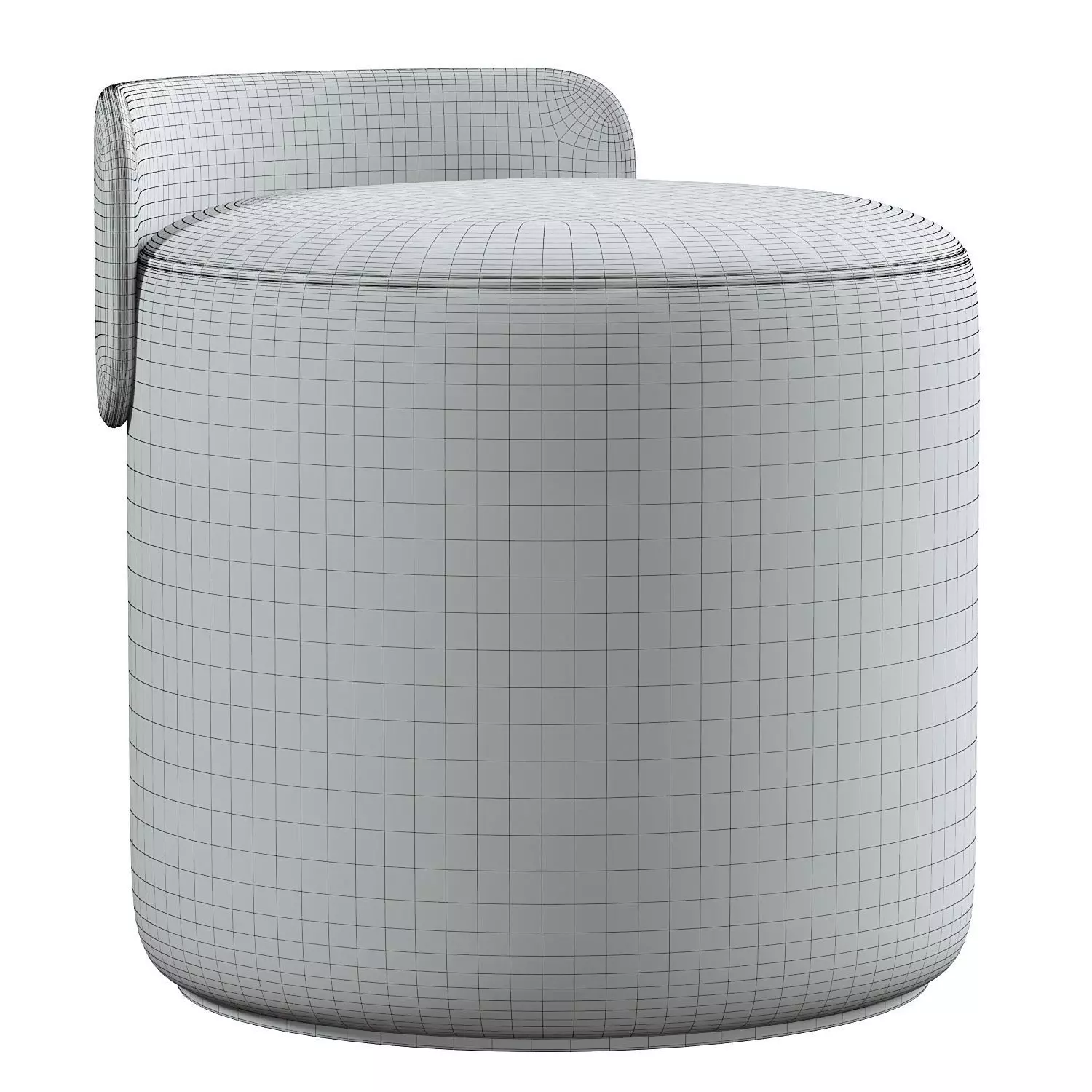 Pouf with a back 3D model_6