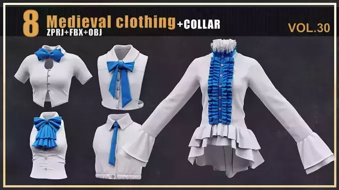 8 Medieval Dresses and Collar