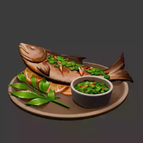 Grilled Fish in Mint Sauce