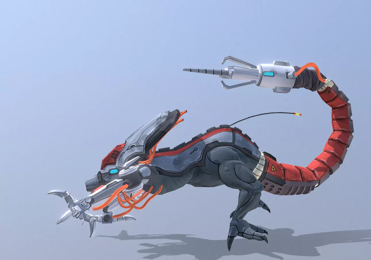 Reptile Cyborg Scorpion Running Fbx Png 3D model_1