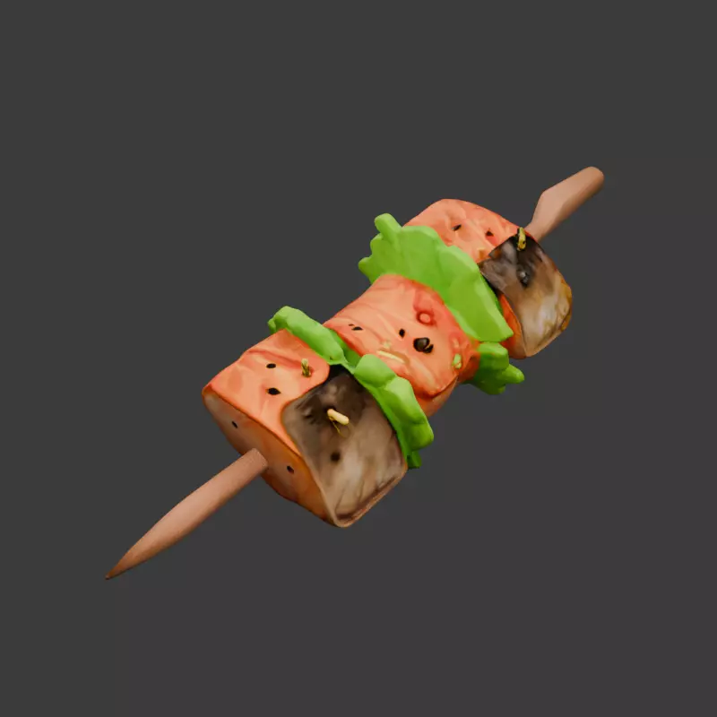 Mondstadt Grilled Fish 3D model_2