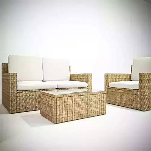 rattan-set wicker furniture set 3D model