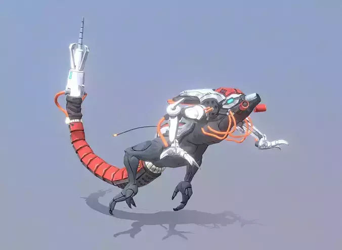 Reptile Cyborg Scorpion Jump Attack Fbx Png 3D model