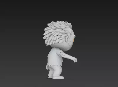 Gray Zombie 3D Model Realistic Halloween Horror Character 3D print model_5