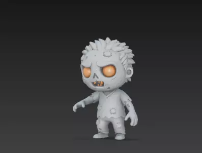Gray Zombie 3D Model Realistic Halloween Horror Character 3D print model_12